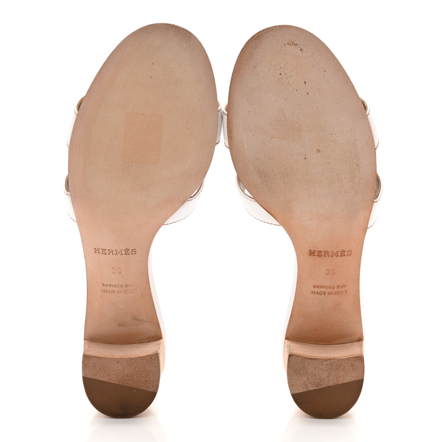 Hermes Calfskin Oasis Sandals 39 White 6 of 9