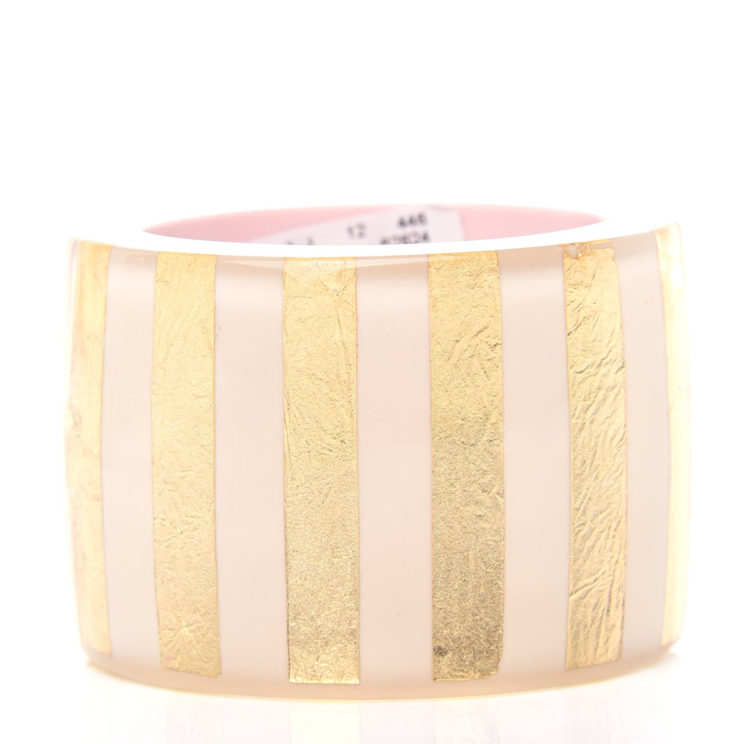 Resin Pearl Striped CC Cuff Gold
