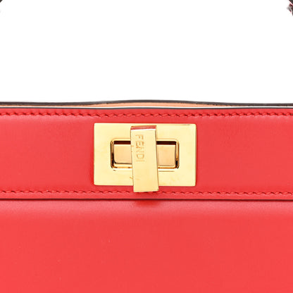 Fendi Vitello King Luxor Shiny Nappa Medium Peekaboo I SEE U East West Satchel Fuoco Light Rose 10 of 12