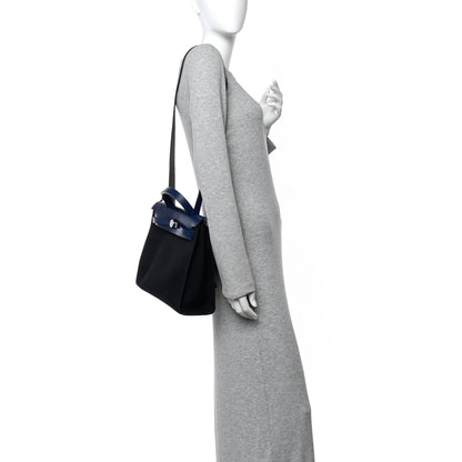 Hermes Military Toile Vache Hunter Herbag Zip 31 PM Black Bleu Saphir 2 of 12
