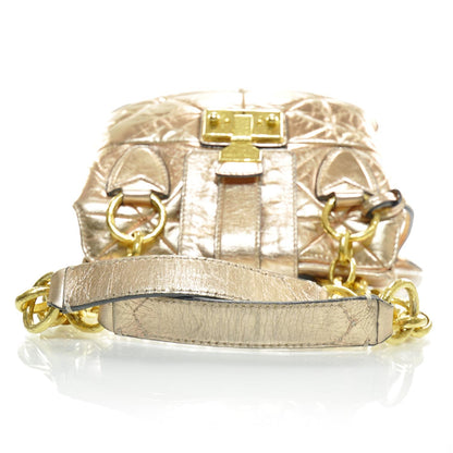 Marc Jacobs Leather Patchwork Mariah Flap Bag Metallic Blush 6 of 10