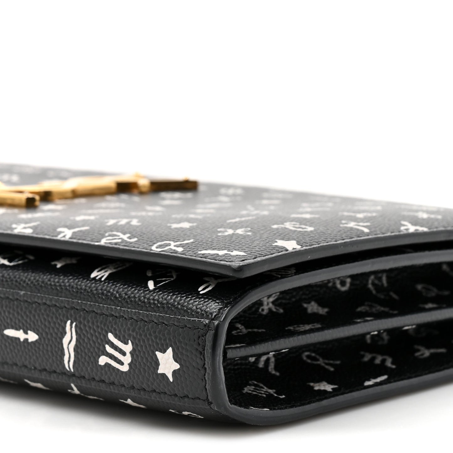 Grain De Poudre Zodiac Print Small Monogram Kate Satchel Black Black