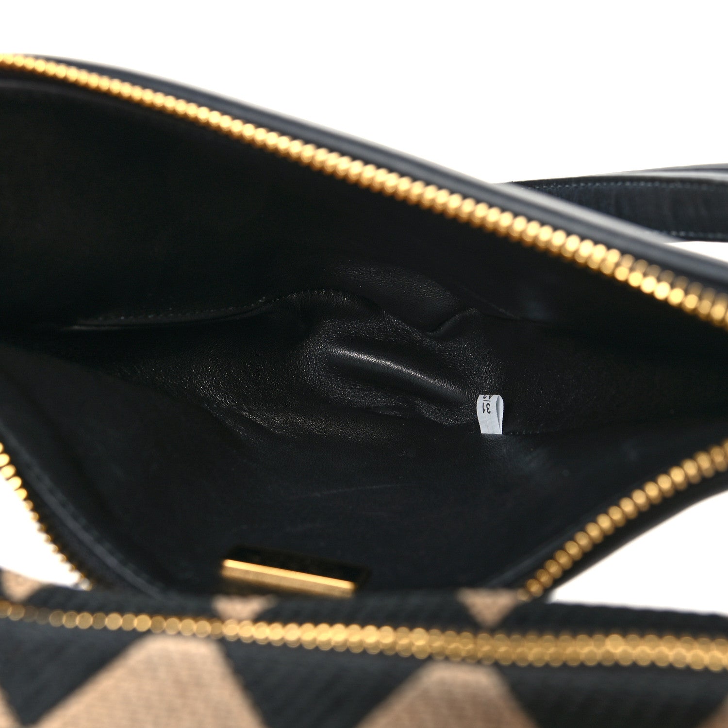 Prada Jacquard Calfskin Triangolo Symbole Embroidered Mini Triangle Double Bag Black Corda 6 of 10