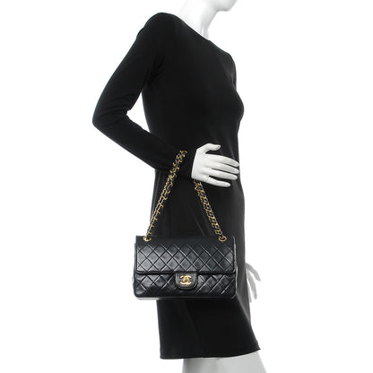 Chanel Lambskin Quilted Medium Double Flap Black 2 of 9