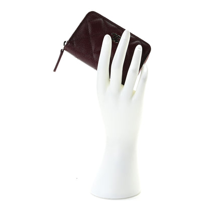 Chanel Caviar Quilted Zip Around Coin Purse Burgundy 2 of 8