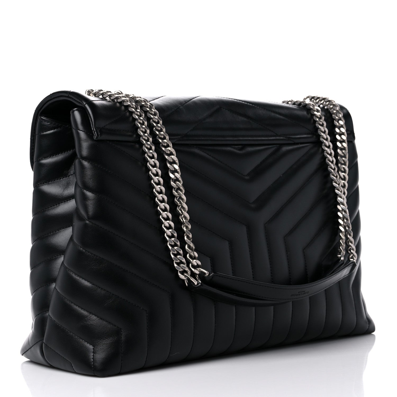 Saint Laurent Calfskin Y Quilted Monogram Large Loulou Chain Satchel Black 2 of 12