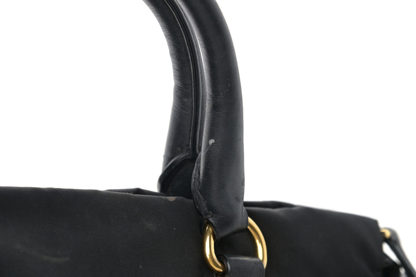 Tessuto Nylon Soft Calfskin Shopping Satchel Black