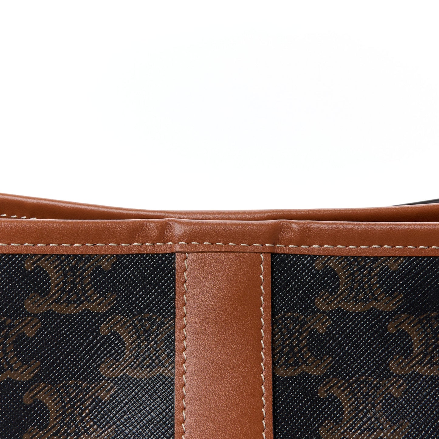 Triomphe Canvas Calfskin Medium Bucket Bag Tan