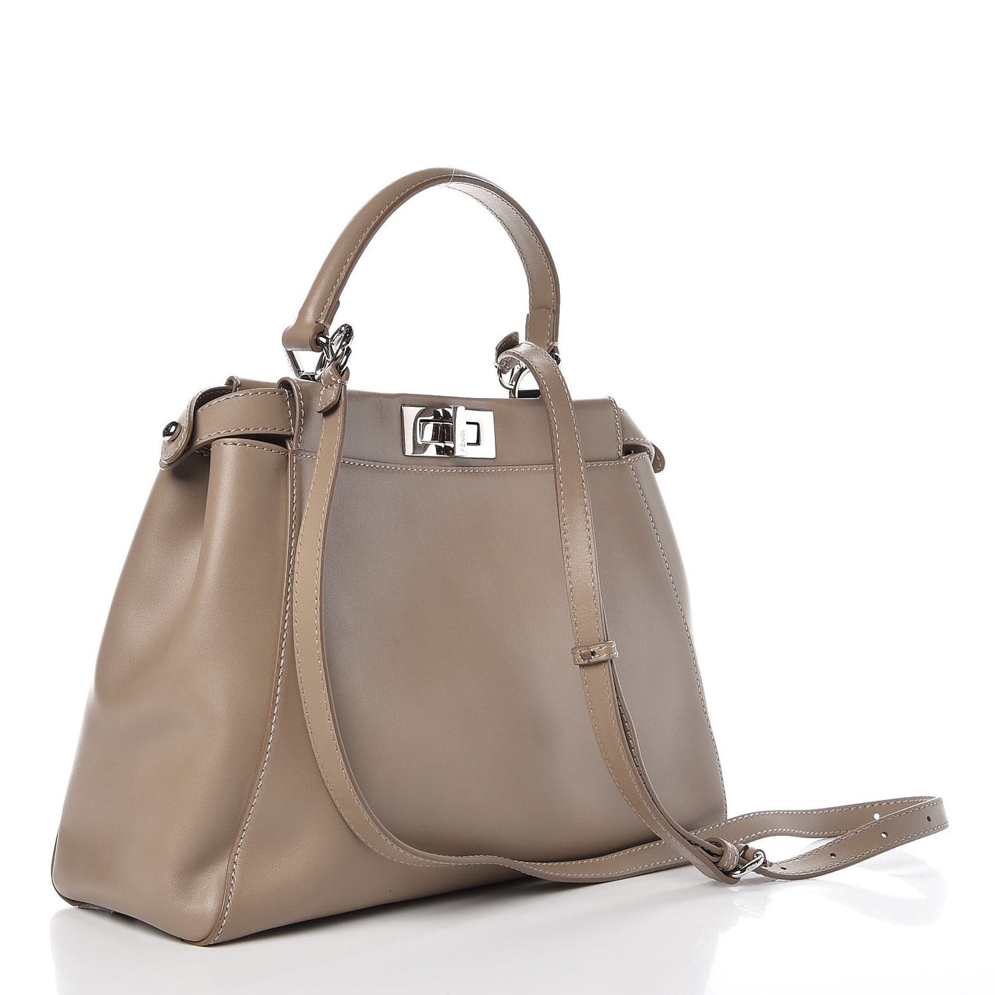 Vitello Morgan Shiny Nappa Medium Peekaboo Iconic Satchel Tortora