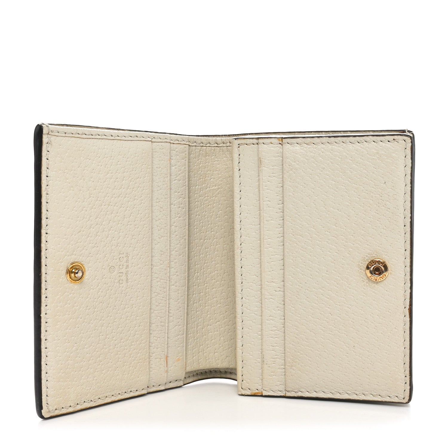 Gucci Textured Calfskin Web Ophidia Card Case Mystic White 5 of 11