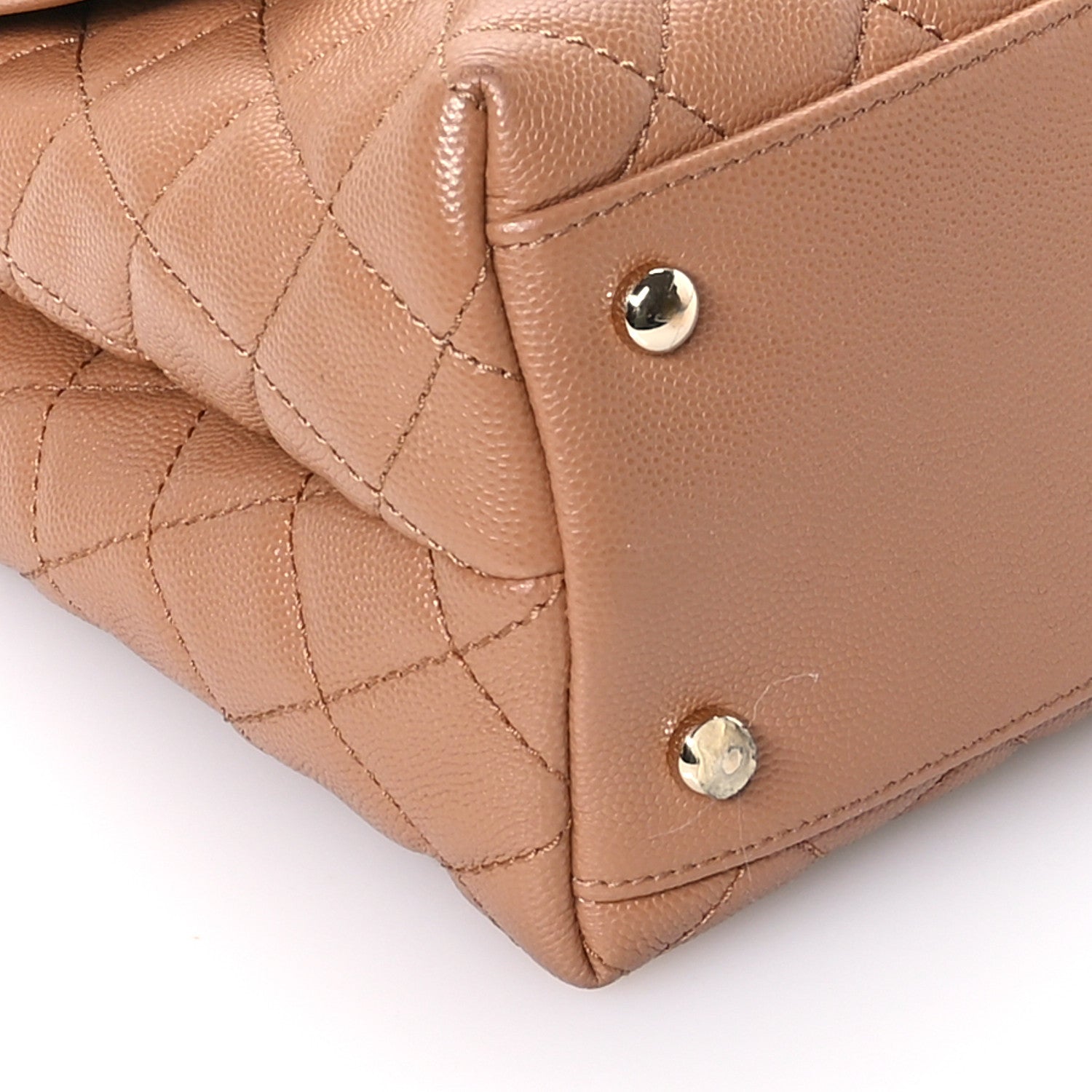 Chanel Caviar Quilted Small Coco Handle Flap Beige 9 of 11