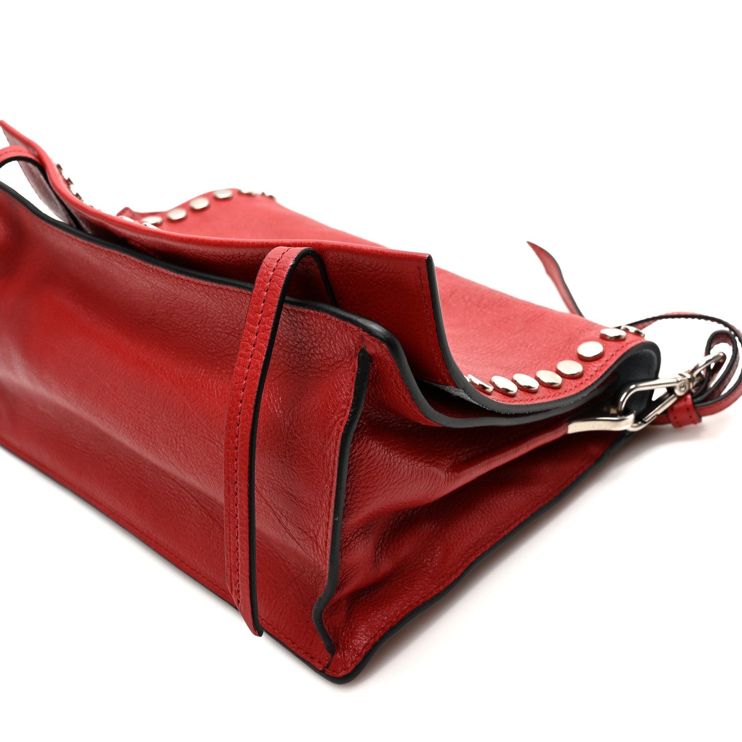 Prada Glace Calf Studded Etiquette Flap Fuoco Astrale 9 of 9