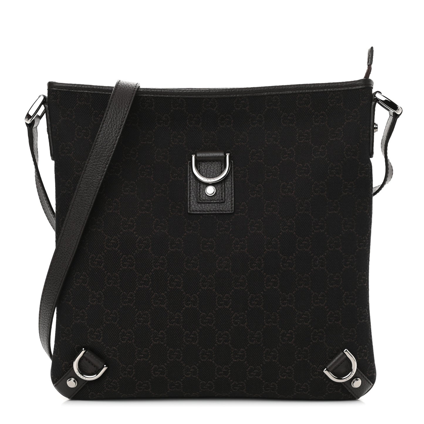 Denim Monogram Abbey Messenger Bag Dark Brown