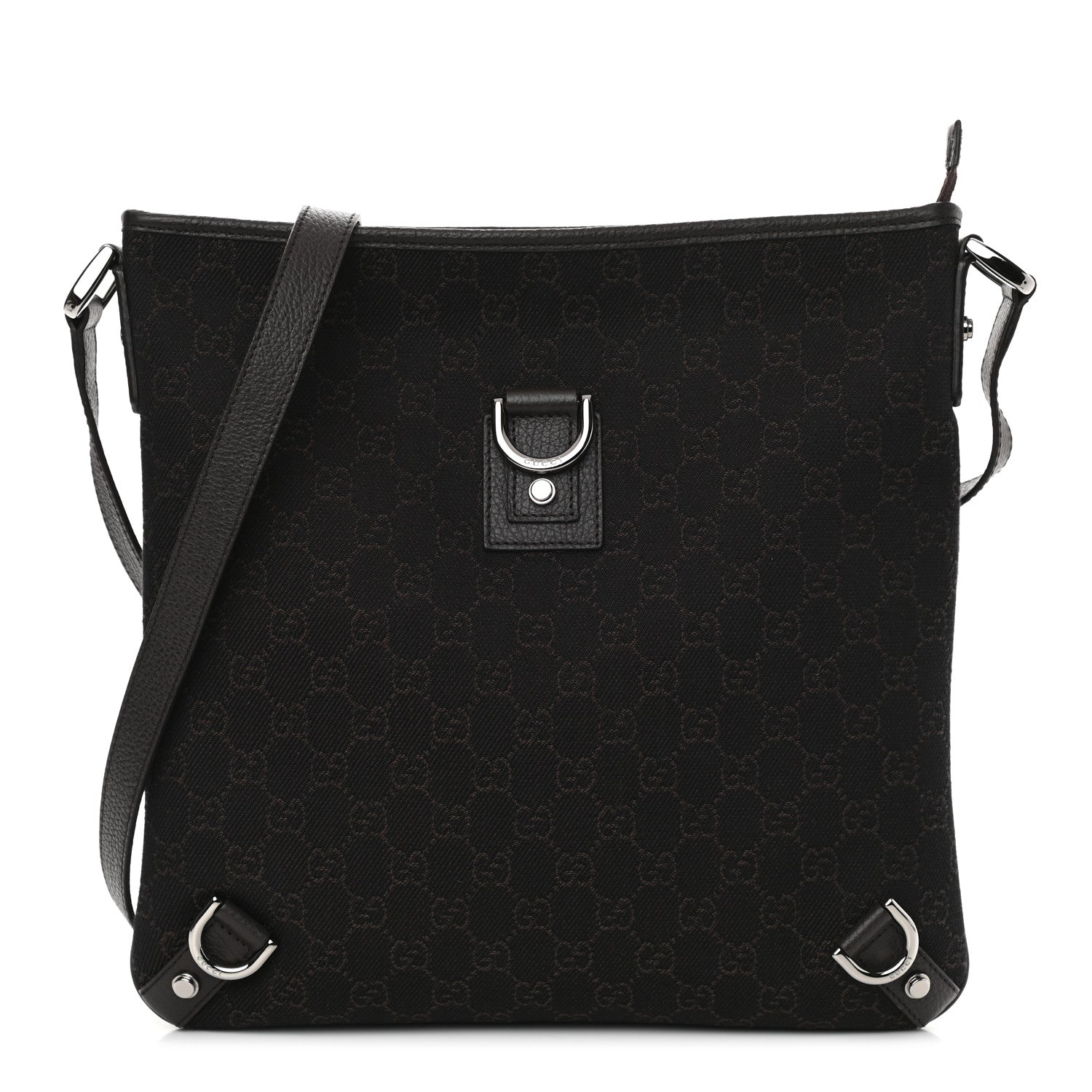 Gucci Denim Monogram Abbey Messenger Bag Dark Brown 1 of 10