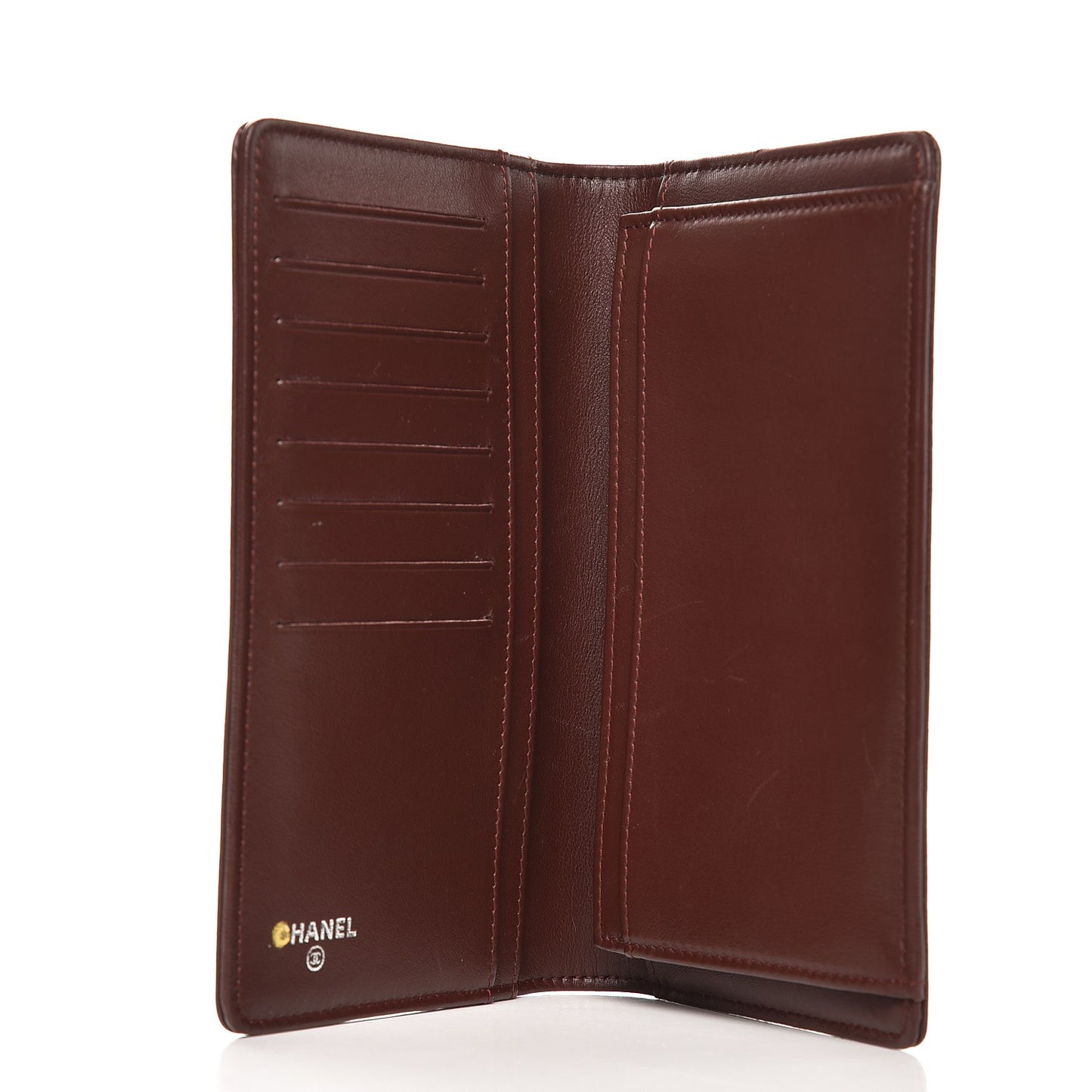 Quilted Boy Yen Wallet Dark Red