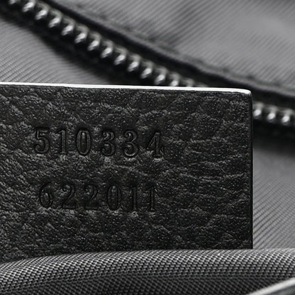 Gucci Nylon Monogram Double Buckle Flap Messenger Bag Black 7 of 10