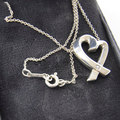 Tiffany Sterling Silver Paloma Picasso Diamond Loving Heart Necklace 4 of 5