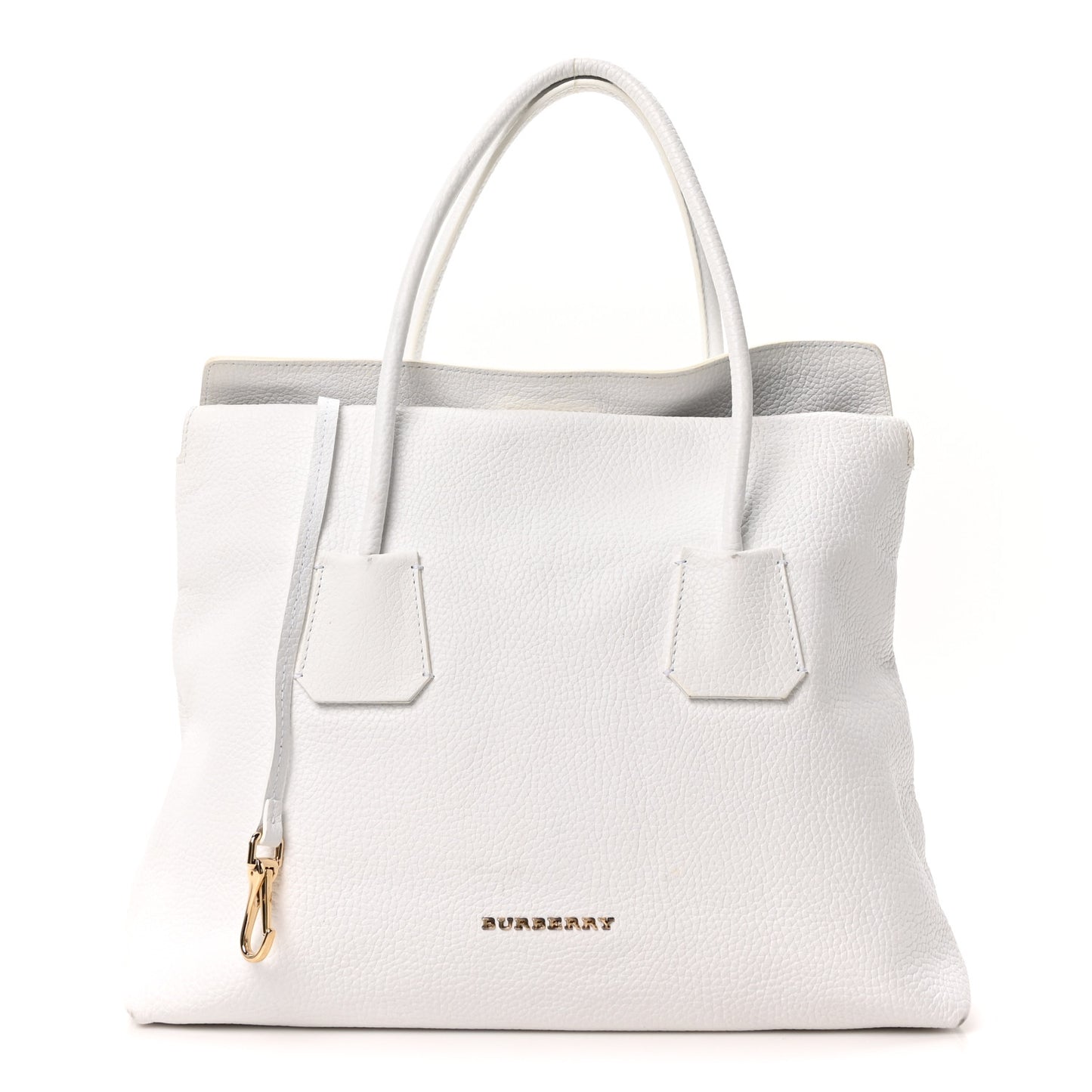 London Grainy Calfskin Medium Baynard Tote White