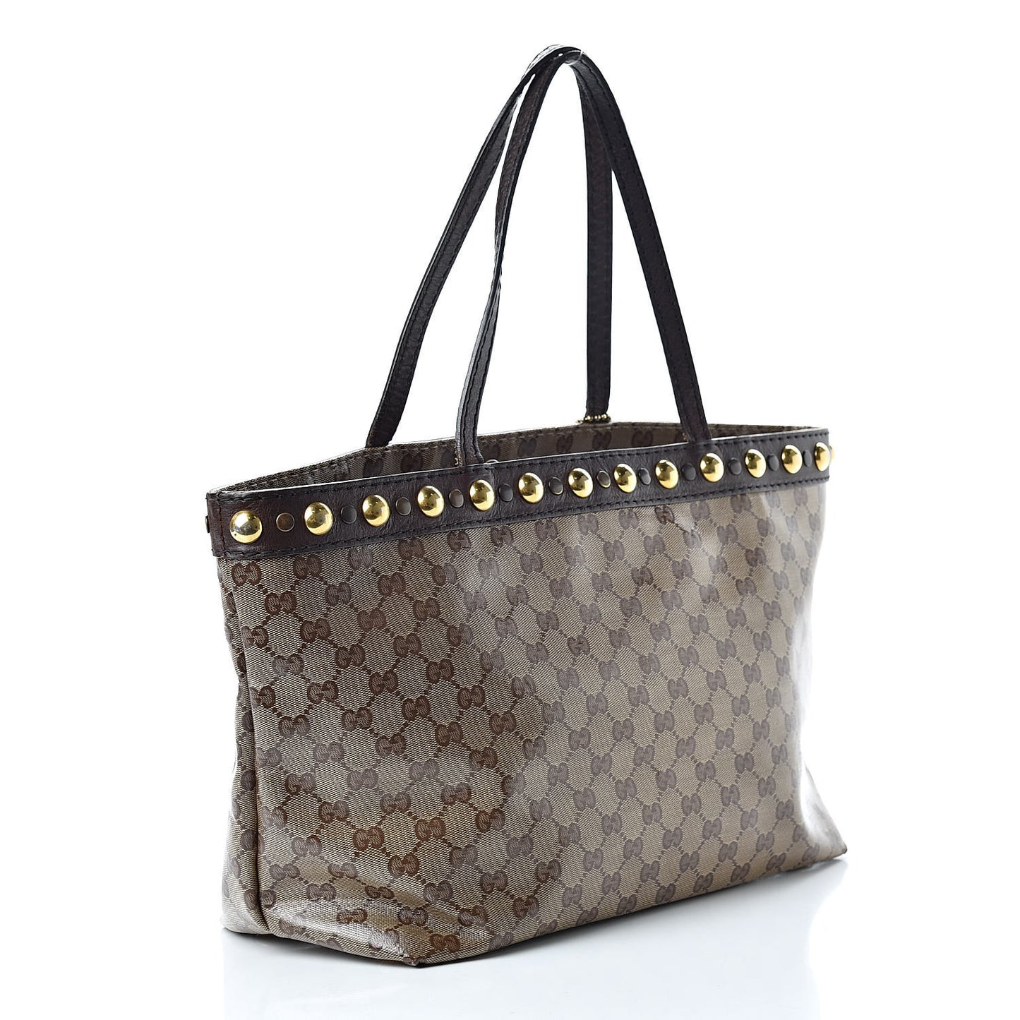 Crystal Monogram Medium Babouska Shopping Tote Dark Brown