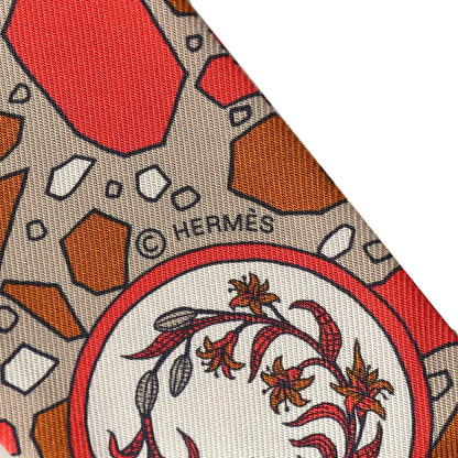 Hermes Silk La Danse Des Amazones Twilly Beige Corail Brun 4 of 4