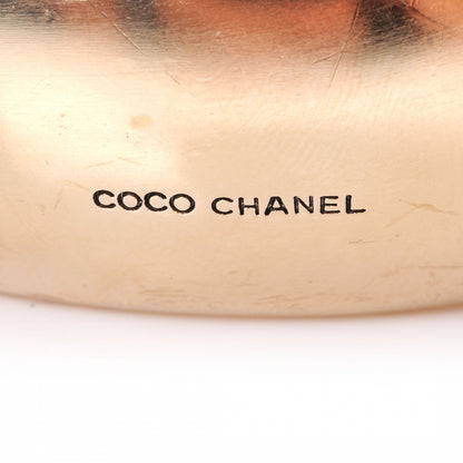 Chanel Wide Metal L'Elegance French Quote Bangle Gold 4 of 5