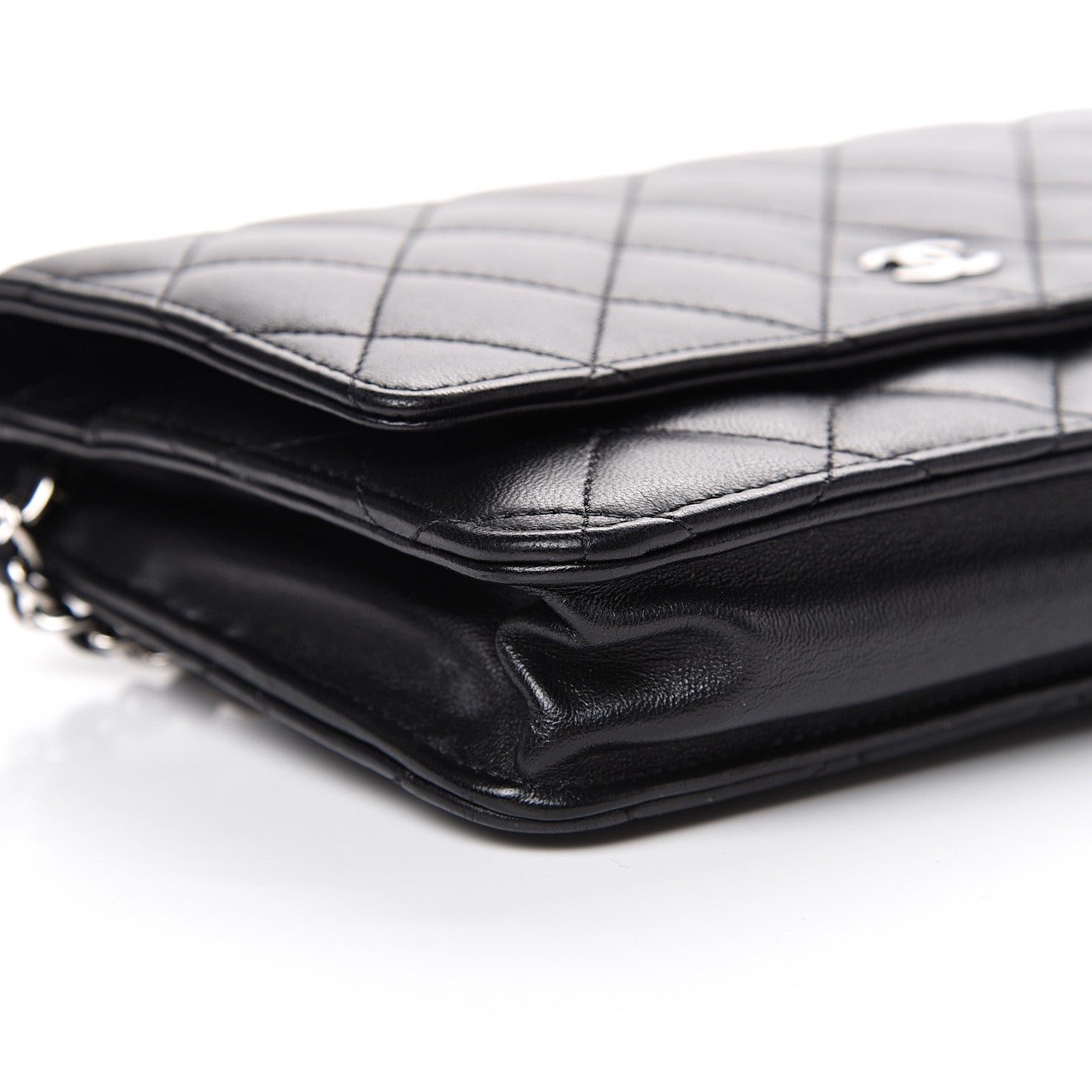 Chanel Lambskin Quilted Wallet On Chain WOC Black 9 of 12