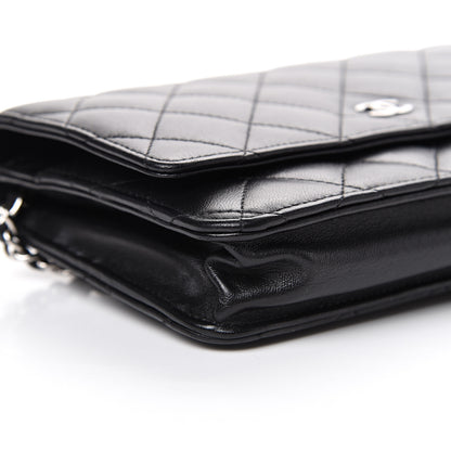 Chanel Lambskin Quilted Wallet On Chain WOC Black 9 of 12