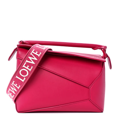 Loewe Satin Calfskin Monochrome Small Puzzle Edge Bag Ruby Red Glaze 1 of 11