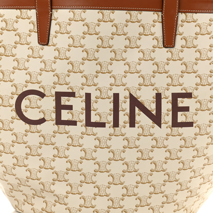 Celine Calfskin Canvas Triomphe Large Couffin White 9 of 11