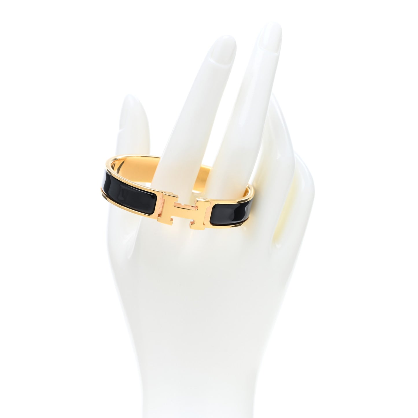 Enamel Narrow Clic Clac H Bracelet PM Black