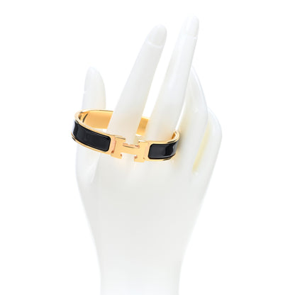 Hermes Enamel Narrow Clic Clac H Bracelet PM Black 2 of 5