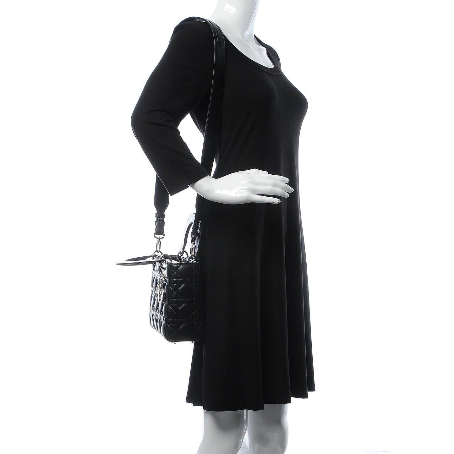 Lambskin Cannage Small Lucky Badges My Lady Dior Black