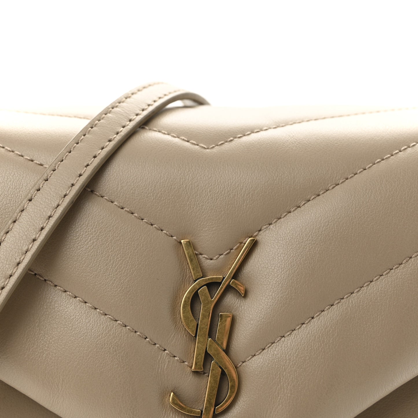 Calfskin Y Quilted Monogram Toy Loulou Crossbody Bag Dark Beige