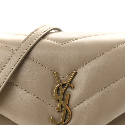 Saint Laurent Calfskin Y Quilted Monogram Toy Loulou Crossbody Bag Dark Beige 7 of 10
