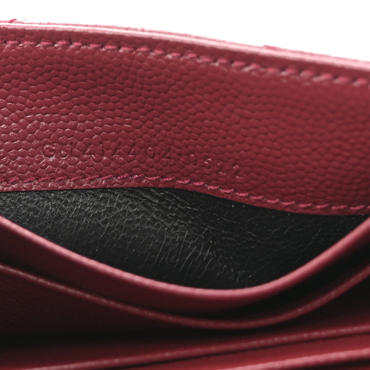 Grain De Poudre Matelasse Chevron Small Monogram Envelope Wallet Rouge Eros