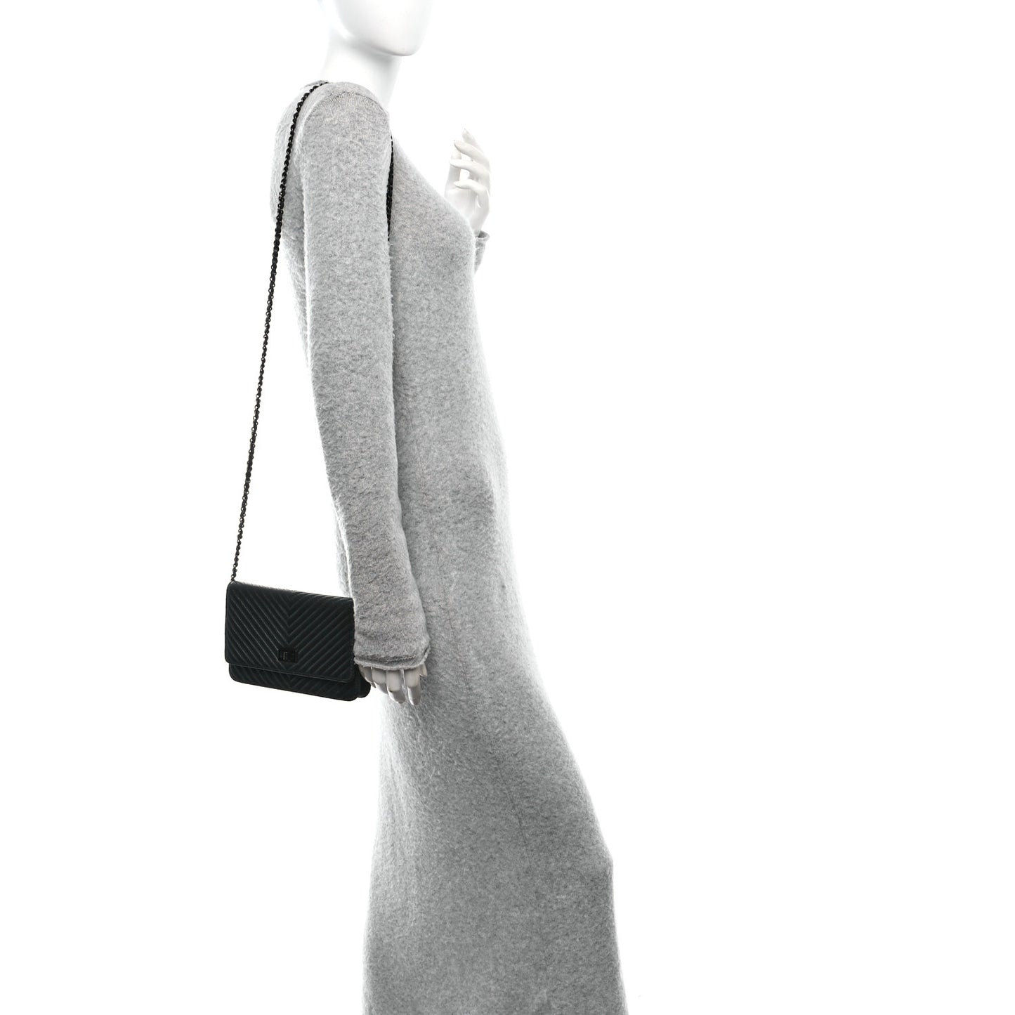 Sheepskin Chevron Reissue Wallet On Chain WOC So Black