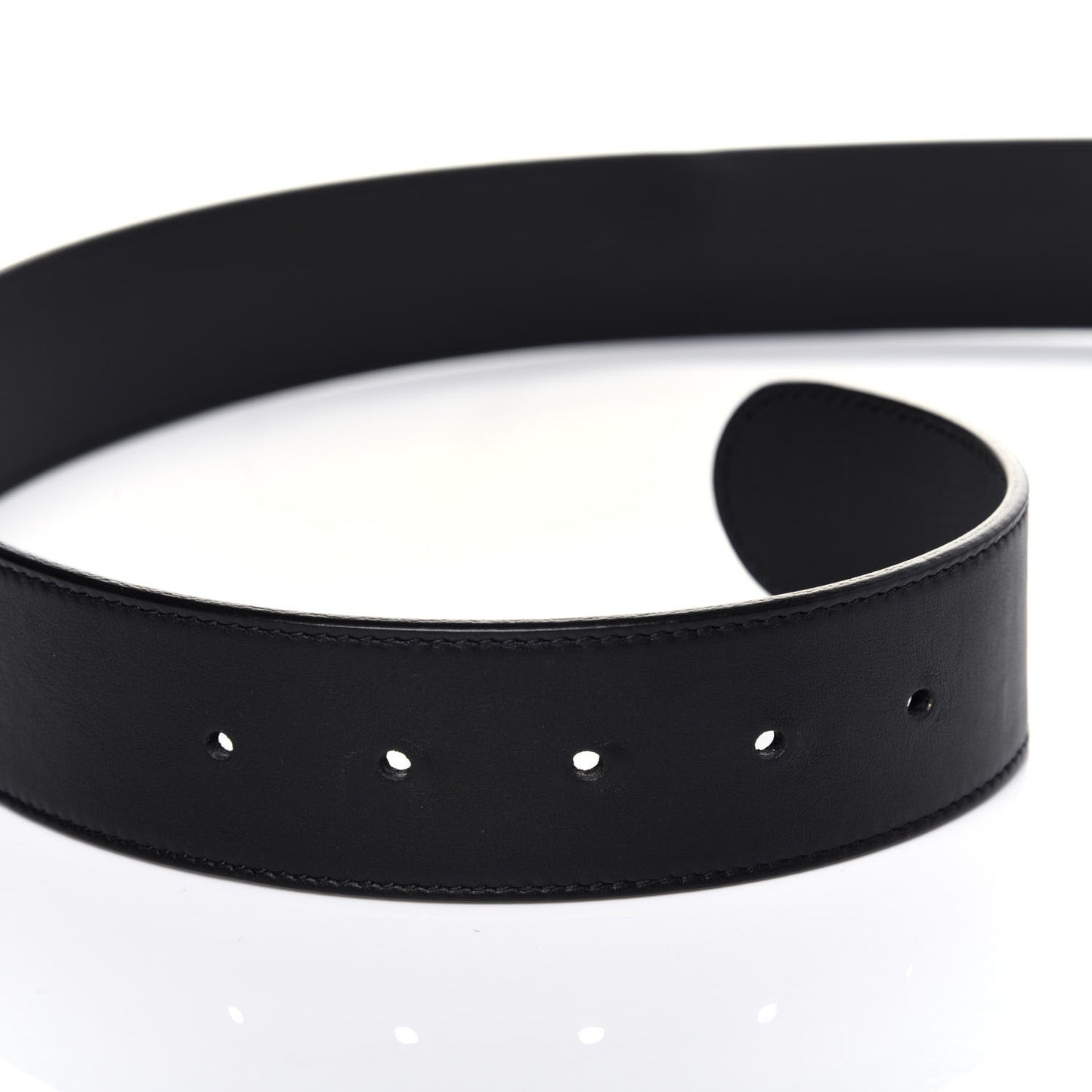 Moon Calfskin Pearl Double G 40mm Belt 90 36 Black Cream