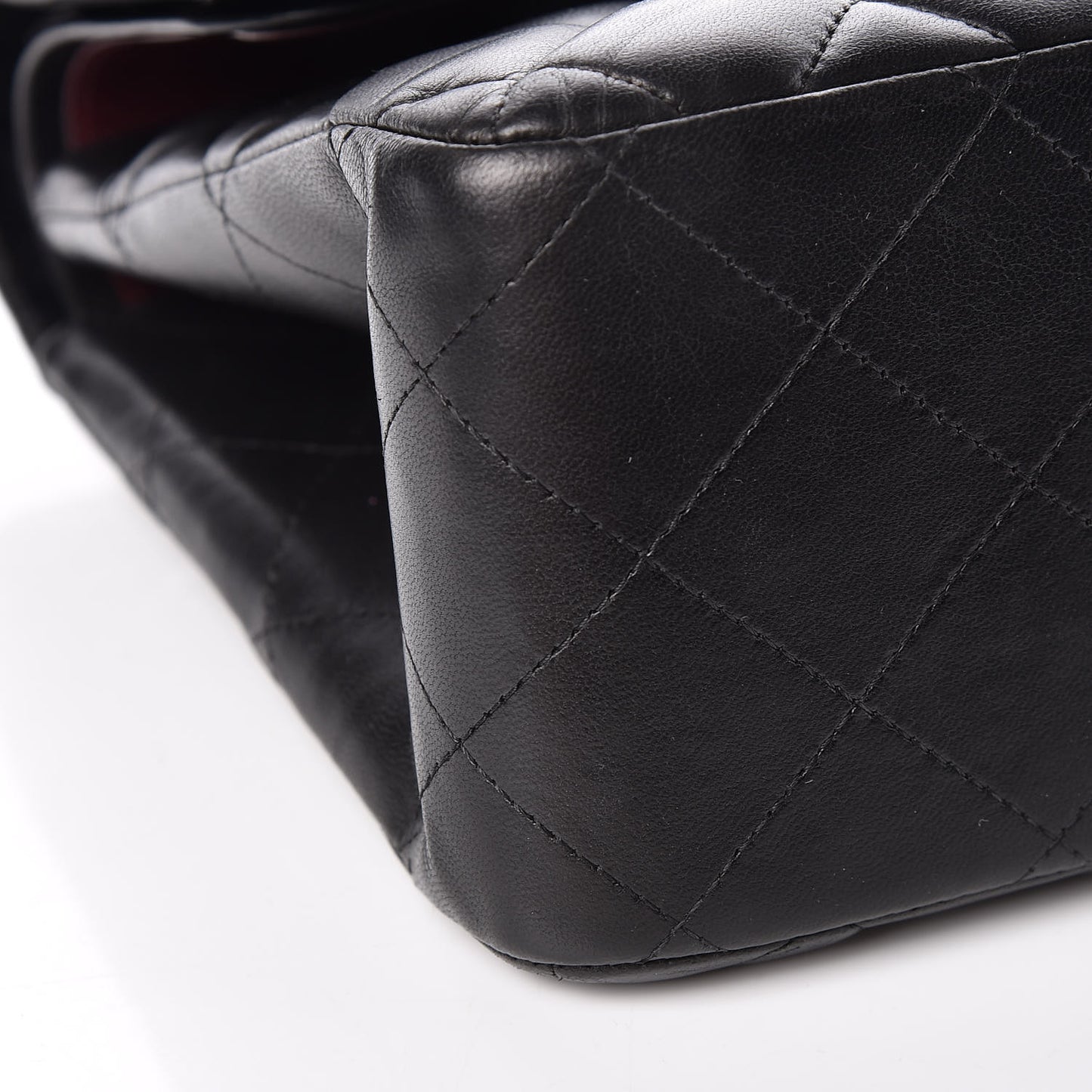 Lambskin Quilted Jumbo Double Flap Black