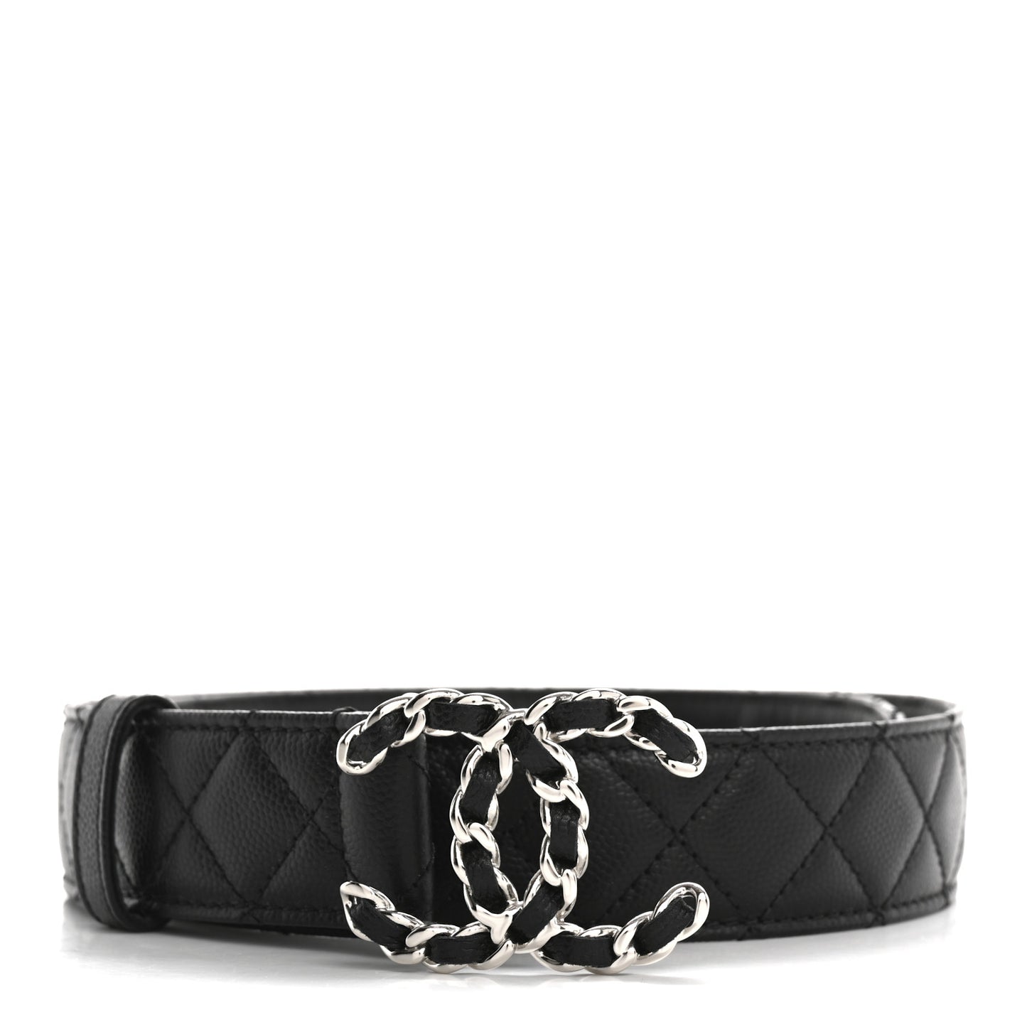 Caviar Quilted CC Chain Belt 75 30 Black