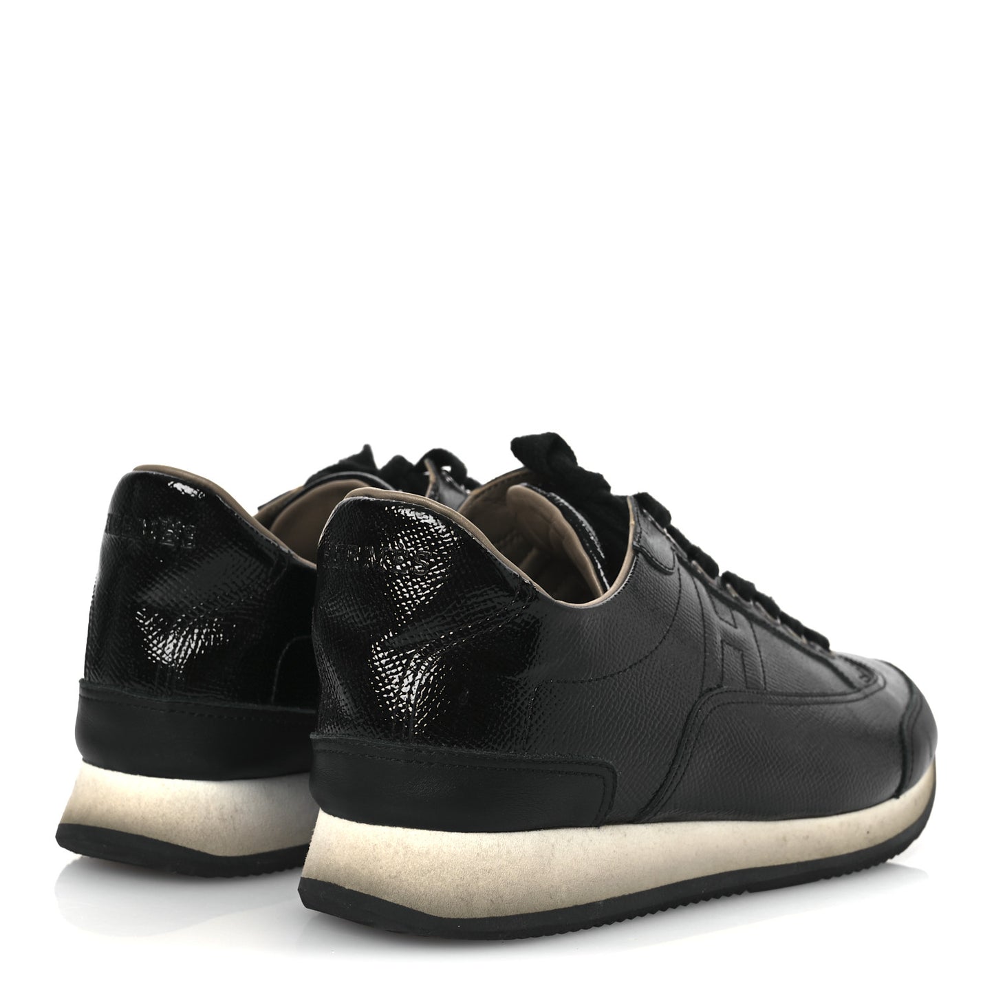 Patent Epsom Calfskin Trail Sneakers 37 Black