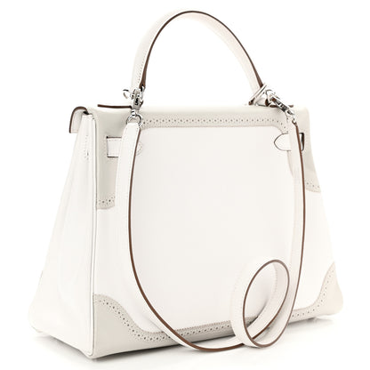 Hermes Swift Ghillies Kelly Retourne 32 White Gris Perle 3 of 10