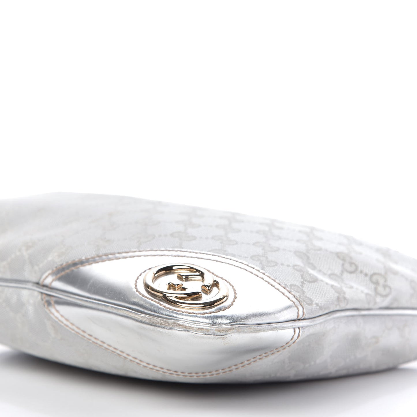 Metallic Monogram Medium New Britt Hobo Silver