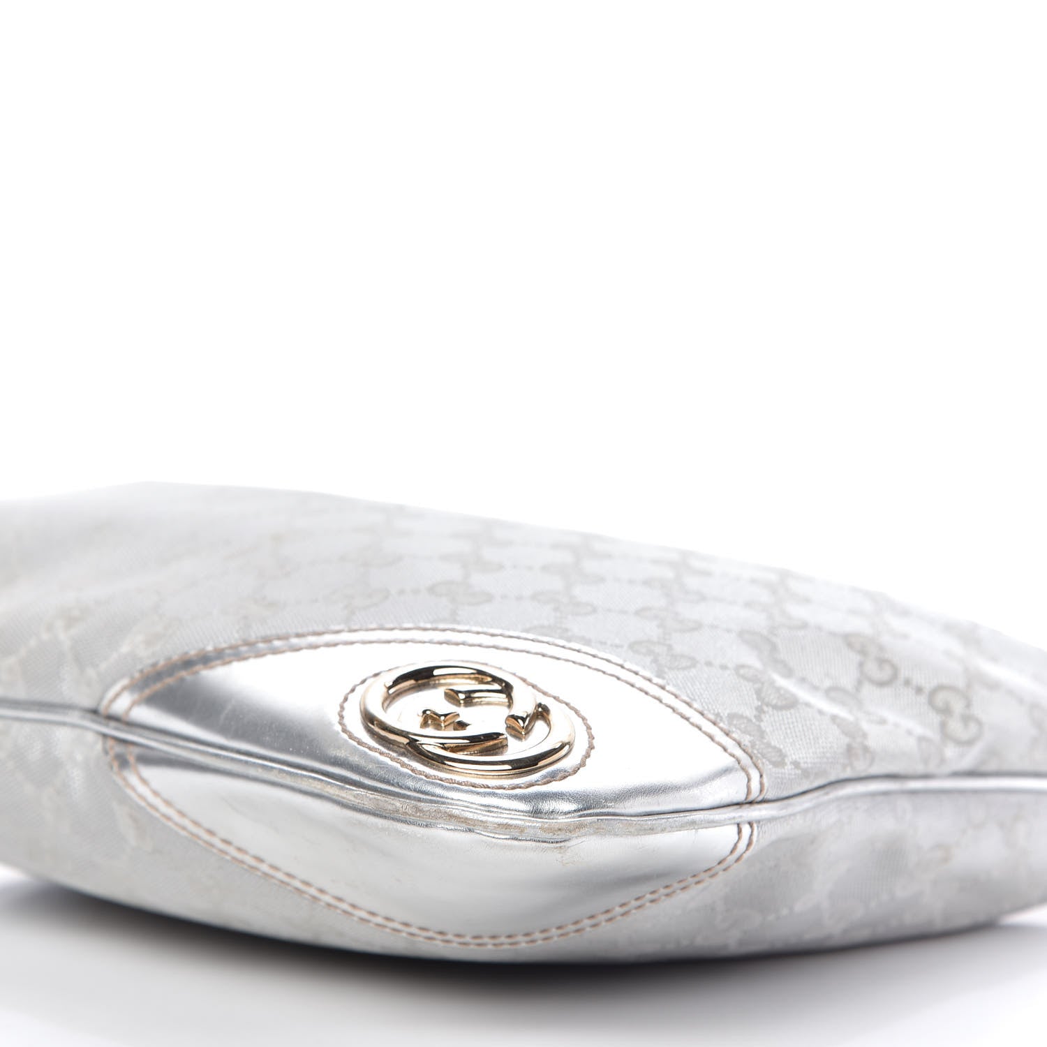 Gucci Metallic Monogram Medium New Britt Hobo Silver 7 of 10