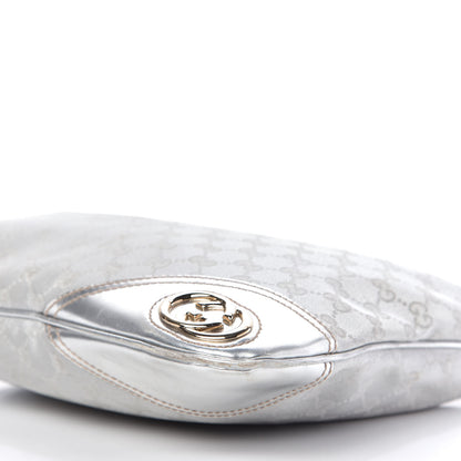 Gucci Metallic Monogram Medium New Britt Hobo Silver 7 of 10