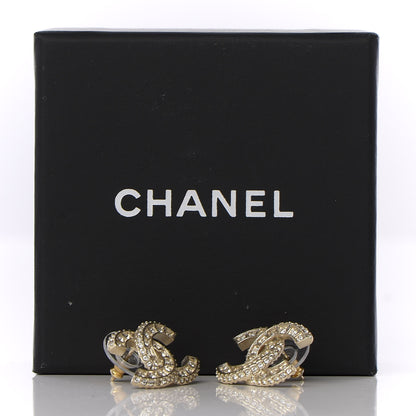 Chanel Crystal Timeless CC Earrings Light Gold 5 of 5