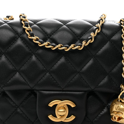 Chanel Lambskin Quilted Mini Pearl Crush Flap Black 5 of 10