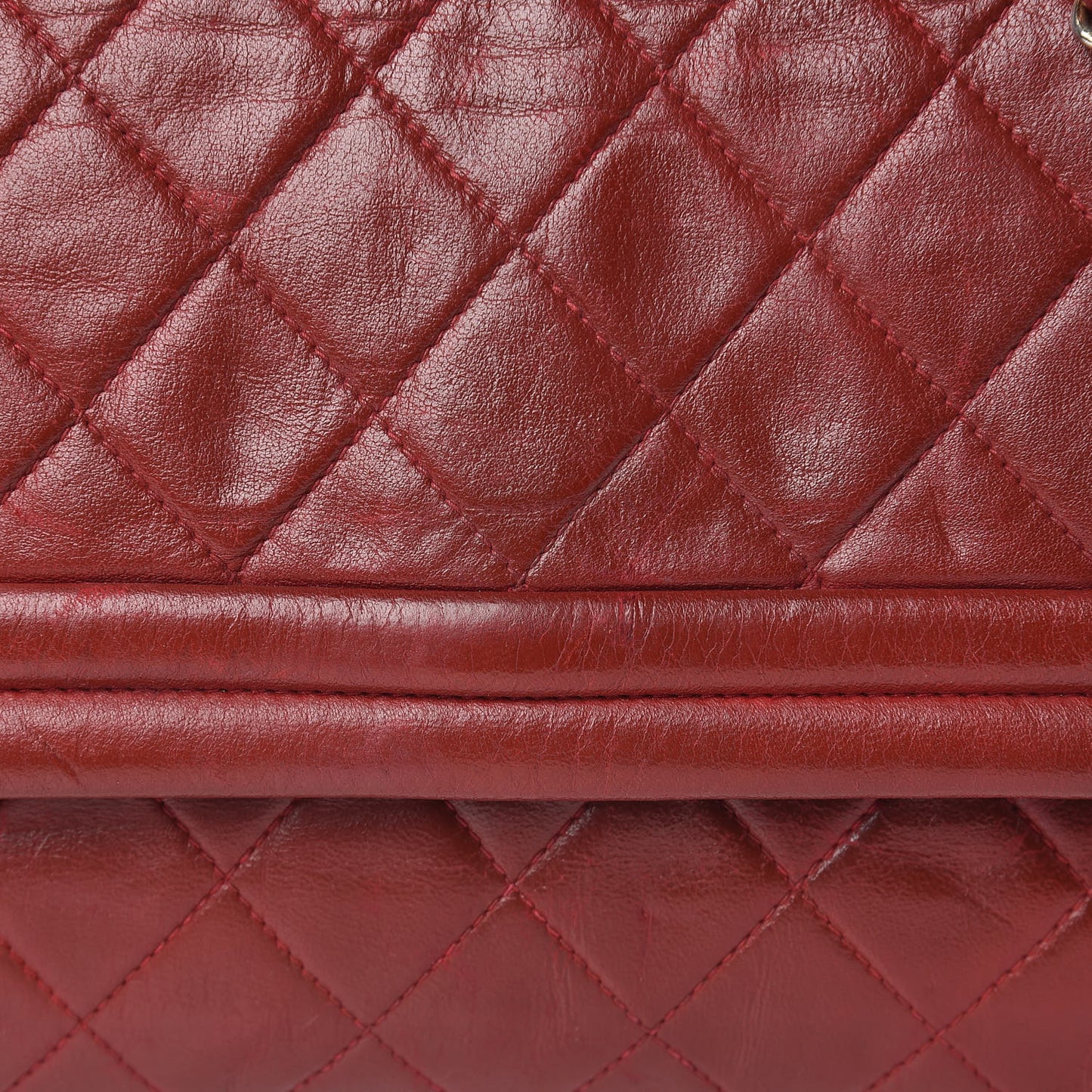 Lambskin Quilted Tassel Shoulder Flap Bag Red