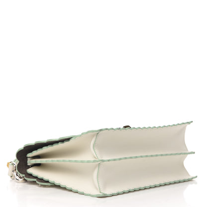 Fendi Vitello Baltico Scalloped Studded Kan I Shoulder Bag Bianco 4 of 10
