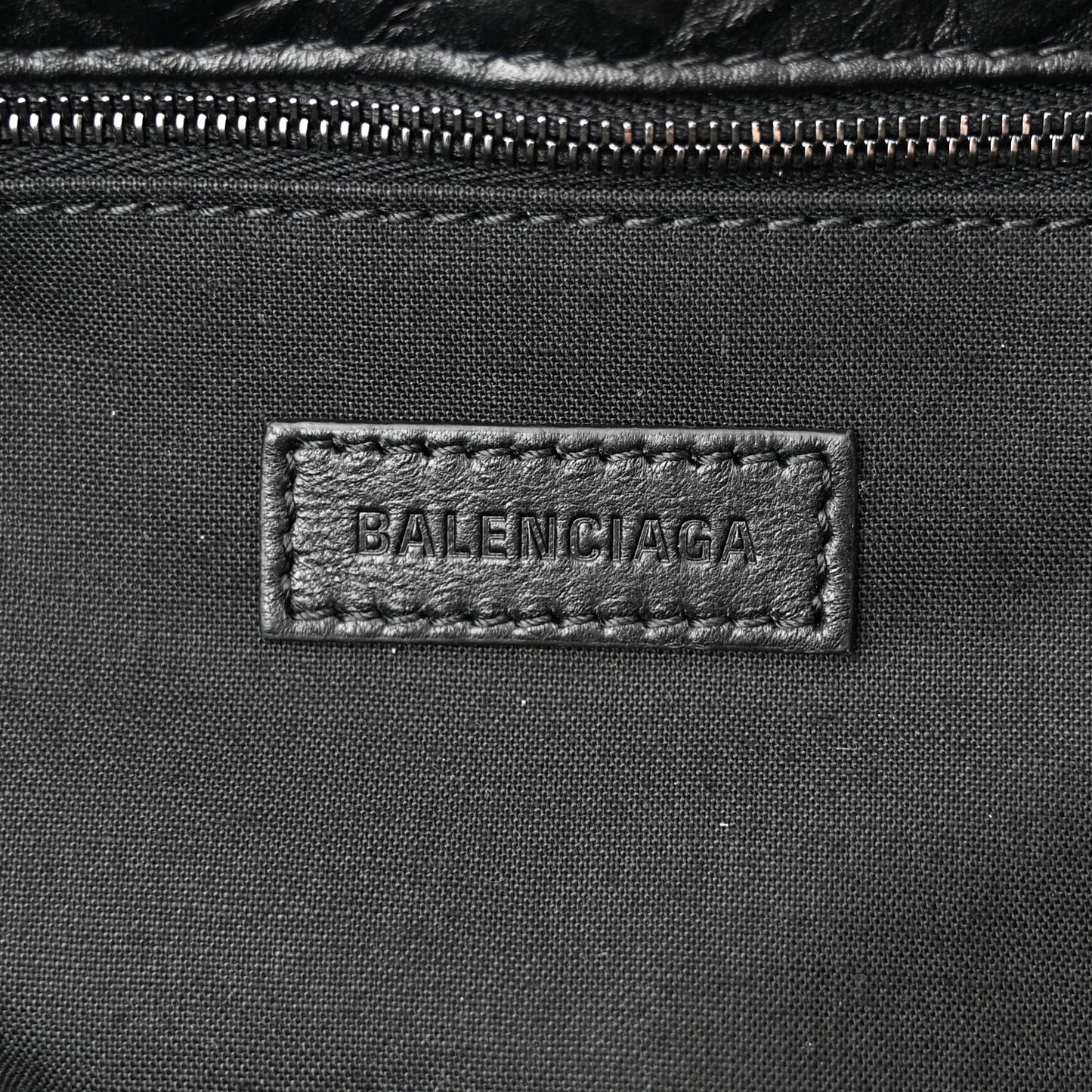 Crushed Calfskin Quilted Matte Black Hardware Large Crush Carry All Tote Bag Black