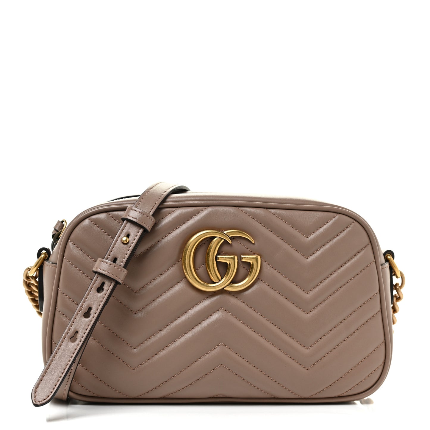 Calfskin Matelasse Small GG Marmont Chain Shoulder Bag Porcelain Rose